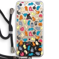 Kleurrijke katten: iPhone 5 / 5S / SE Transparant Hoesje met koord