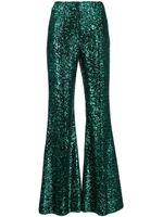 Elie Saab pantalon évasé à paillettes - Vert - thumbnail