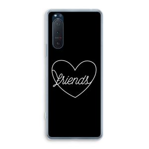 Friends heart black: Sony Xperia 5 II Transparant Hoesje