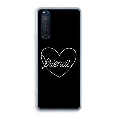Friends heart black: Sony Xperia 5 II Transparant Hoesje