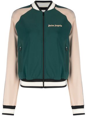 Palm Angels veste bomber crop à fermeture zippée - Bleu