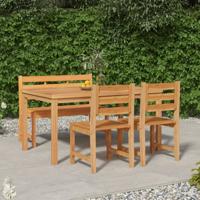 4-delige Tuinset massief teakhout