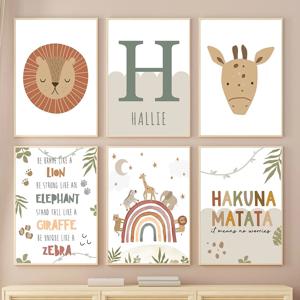 Posters - HAKUNA MATATA / gepersonaliseerd / Set van 6