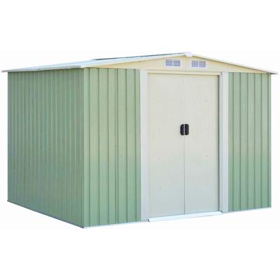Gereedschapsschuur Tuinschuur Opslagschuur Gereedschapsschuur met Schuifdeur Groen Metaal 205 x 257 x 175,5 cm