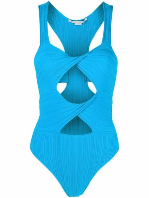 Stella McCartney body en maille à découpes - Bleu