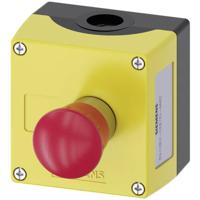 Siemens 3SU18010NE004AB2 3SU1801-0NE00-4AB2 Behuizing Voor bodembevestiging, Met schild 1 knop Rood, Zwart Draai-ontgrendeling 1 stuk(s)