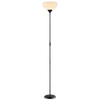 Moderne E27 LED Vloerlamp - 28/28/173.5 cm - Zwart - Metalen Staande Lamp met Wit Lampenkap - Geïntegreerde LED 4W 806Lm 2700K - Voor Kantoor en Slaapkamer - met schakelaar