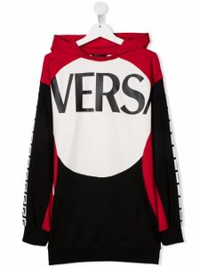 Versace Kids hoodie colour block à logo - Noir