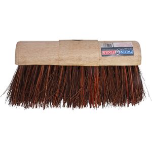 Bezemkop buiten halfrond bruin hout 31 cm