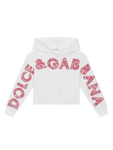 Dolce & Gabbana Kids hoodie à patch Majolica - Blanc