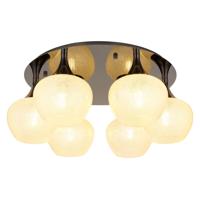 Globo Antraciet plafondlampMaxy met wit glas 6-lichts Ø 65cm - 15548-6DK