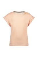 Like Flo Meisjes t-shirt rib metallic jersey met ruffel - Sorbet