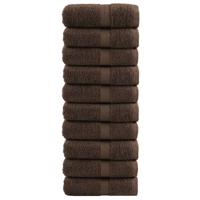 VidaXL Premium washandjes solund 10 stuks bruin 30x30 cm 600 g/m²