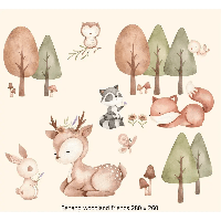 Designed4Kids wandvullend behang kinderkamer woodland friends-280 x 260 cm