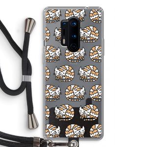 Slapende poes: OnePlus 8 Pro Transparant Hoesje met koord