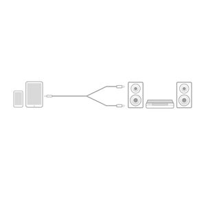 ACT AC3605 audio aansluitkabel 3.5mm naar 2 x RCA 1,5m