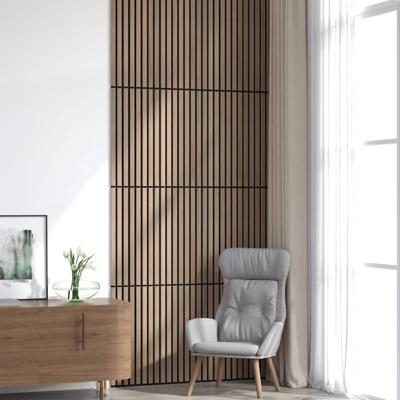 Akoestische wandpanelen 8 st latten 60,5x60 cm eikenfineer