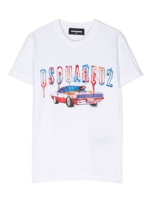 DSQUARED2 KIDS t-shirt en coton à logo imprimé - Blanc