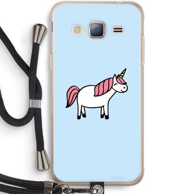 Eenhoorn: Samsung Galaxy J3 (2016) Transparant Hoesje met koord