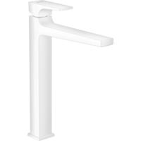 Hansgrohe Metropol 1-gats wastafelkraan 260 met push open waste met voorsprong vaste uitloop 20.4cm mat wit 32512700