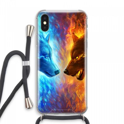 Fire & Ice: iPhone XS Max Transparant Hoesje met koord
