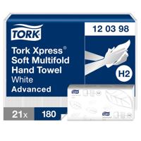 Handdoek tork h2 advanced 2laags 212x255mm wit
