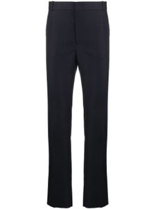 Alexander McQueen pantalon en laine mélangée à coupe droite - Bleu