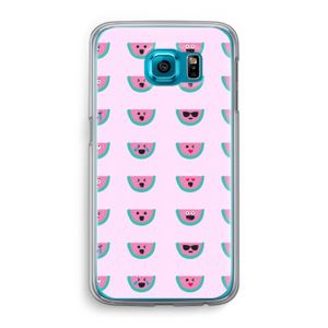 Smiley watermeloenprint: Samsung Galaxy S6 Transparant Hoesje