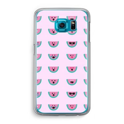 Smiley watermeloenprint: Samsung Galaxy S6 Transparant Hoesje