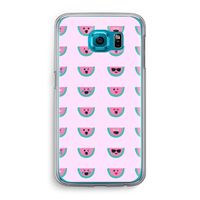 Smiley watermeloenprint: Samsung Galaxy S6 Transparant Hoesje