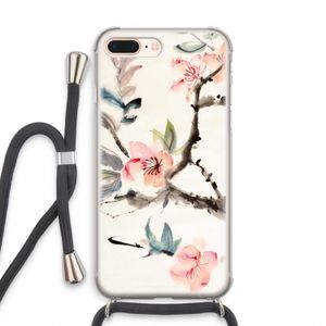 Japanse bloemen: iPhone 8 Plus Transparant Hoesje met koord