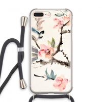 Japanse bloemen: iPhone 8 Plus Transparant Hoesje met koord