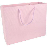 Tas | Papier | embossed | 26x 12x32cm | draagtas | pastelroze | 40 stuks