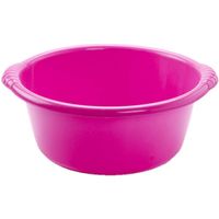 Kunststof teiltje/afwasbak rond 15 liter roze - Afwasbak - thumbnail