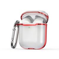 AirPods 1/2 hoesje - TPU - Split series - Transparant / Rood