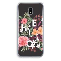 Hello in flowers: Samsung Galaxy J3 (2017) Transparant Hoesje