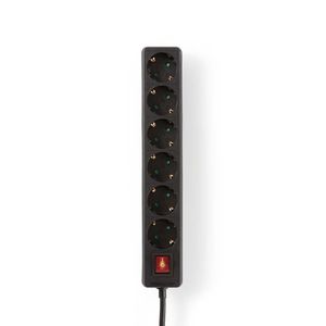 Nedis EXSO615F2BK Stekkerdoos Beschermend Contact Met Aan/uit-schakelaar 6-wegs 1,5 M Zwart