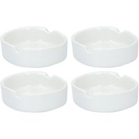 4x Witte ronde asbakken 8 cm keramiek