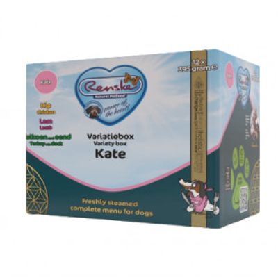 Renske Variatiebox Kate vers gestoomd natvoer hond (kuip) 2 trays (24 x 395 g)
