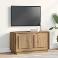 TV-kast artisanaal eikenkleurig 80 x 35 x 45 cm Bewerkt hout