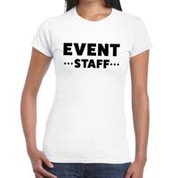 Event staff tekst t-shirt - wit - voor dames - evenementen personeel - crew kleding