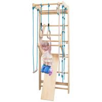 Klimrekjes Turnmuur 100KG Inclusief Bevestigingsmateriaal Hout Natuurlijke Houtkleur 80 x 60 x 220cm