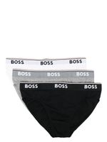 BOSS lot de 3 slips à taille à logo - Noir