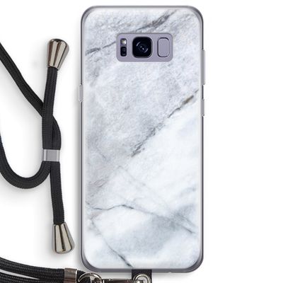 Witte marmer: Samsung Galaxy S8 Plus Transparant Hoesje met koord