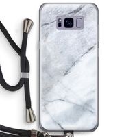 Witte marmer: Samsung Galaxy S8 Plus Transparant Hoesje met koord