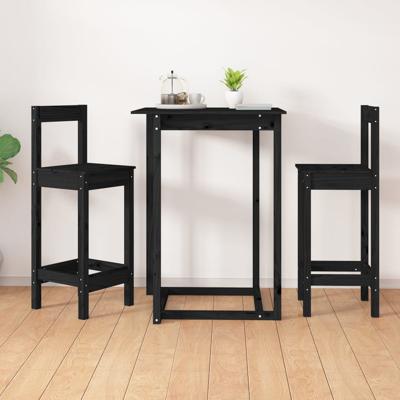 Barstoelen 2 st 40x41,5x112 cm massief grenenhout zwart