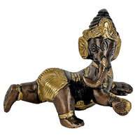 Baby Ganesha Messing Tweekleurig (10 cm) - thumbnail