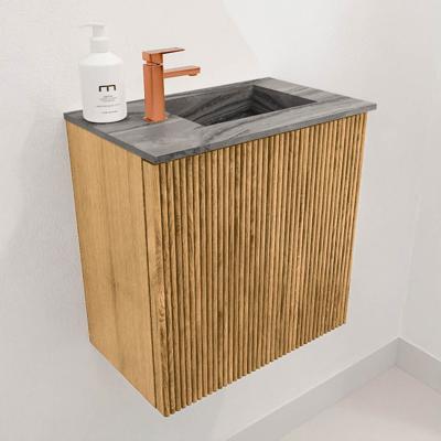Toiletmeubel Mondiaz Joya Dlux | 40 cm | Meubelkleur Oak | Faye wastafel Sombra Wasbak Rechts | 1 kraangat