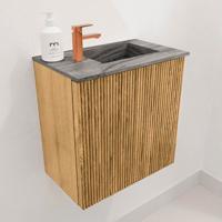 Toiletmeubel Mondiaz Joya Dlux | 40 cm | Meubelkleur Oak | Faye wastafel Sombra Wasbak Rechts | 1 kraangat