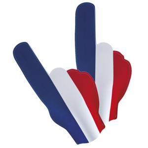 Supporters feestartikelen - 2x - foam hand - vlag Frankrijk - 50 cm